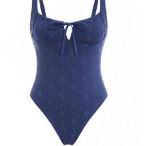 Seamolly Recycled Fabric Jacquard Cutout Tie One-piece Swimsuit